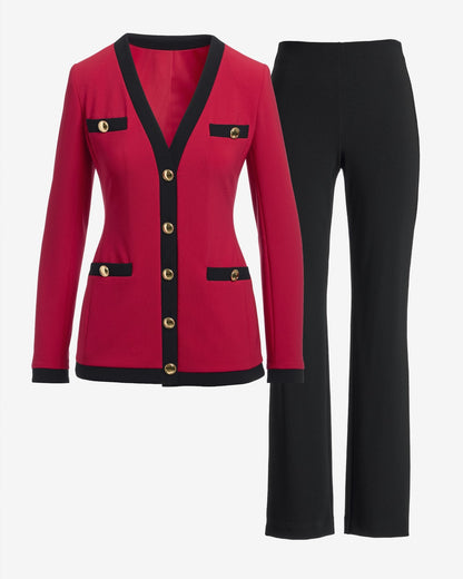 Beyond Travel Colorblock Set Red/Black