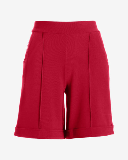 Beyond Travel 7 Inch Cuffed Trouser Shorts Tango Red