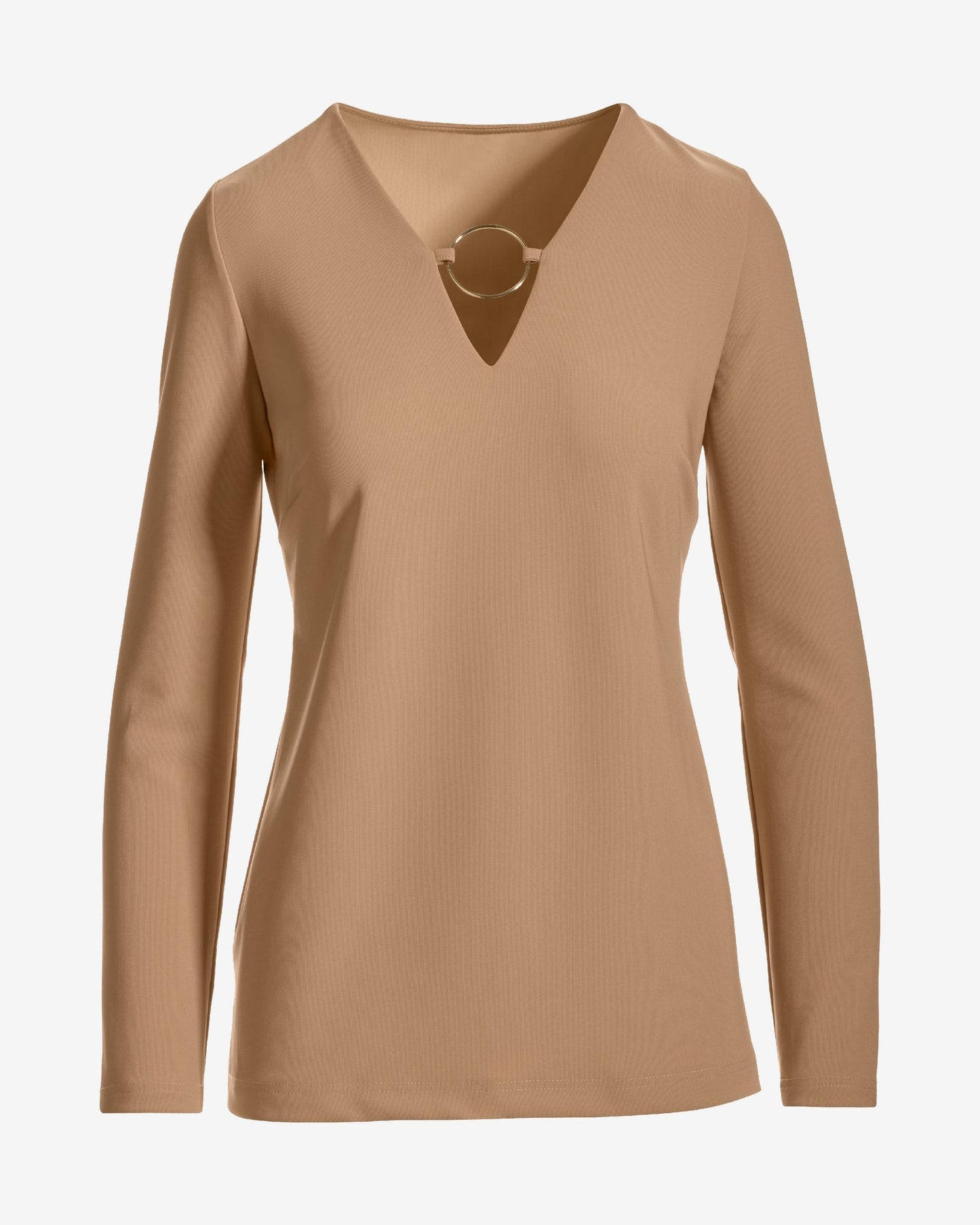 Beyond Travel Ring Detail Tunic Top Natural