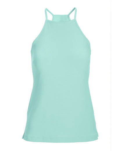 Beyond Travel High-Neck Knit Top Blue Tint
