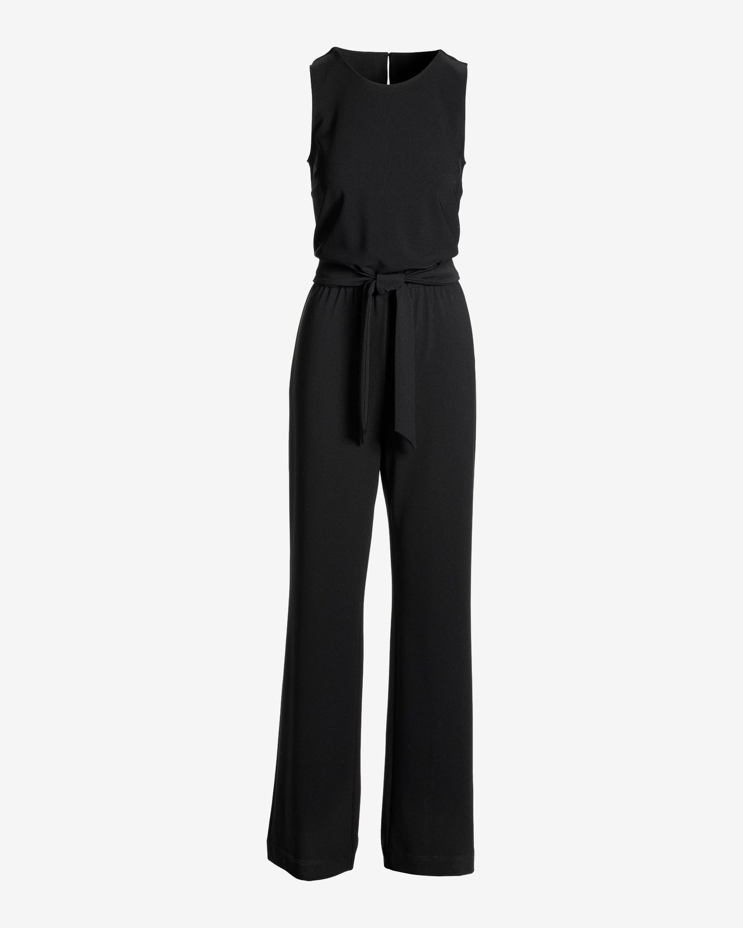 Beyond Travel Tie Waist Jumpsuit Jet Black