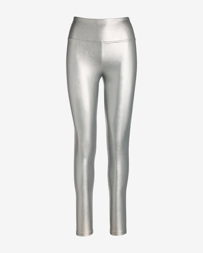 Aspen Faux Leather Pull On Legging Silver