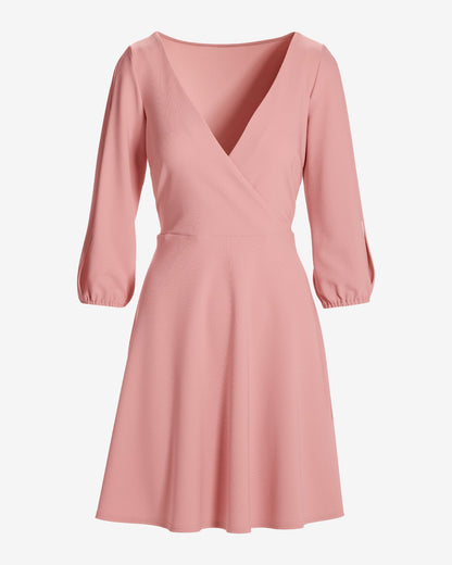 Beyond Travel Slit Sleeve Short Dress Bridal Rose