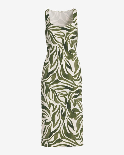 Beyond Travel Print Sweetheart Neckline Midi Dress Glamorous Safari