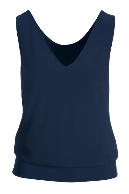 Beyond Travel Sleeveless Blouson Top Maritime Navy