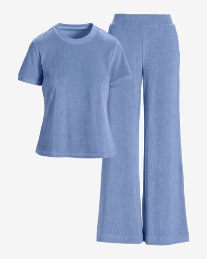 Beach Terry T-Shirt Sport Set Bel Air Blue