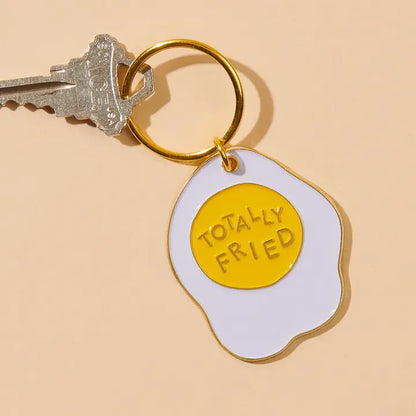Totally Fried Egg Keychain