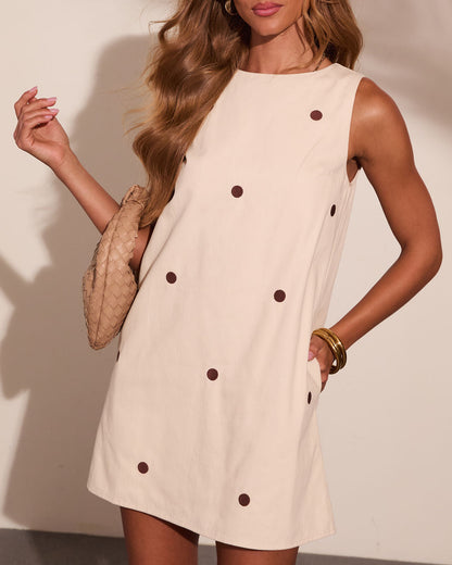 Boardwalk Muse Cotton Polka Dot Mini Dress