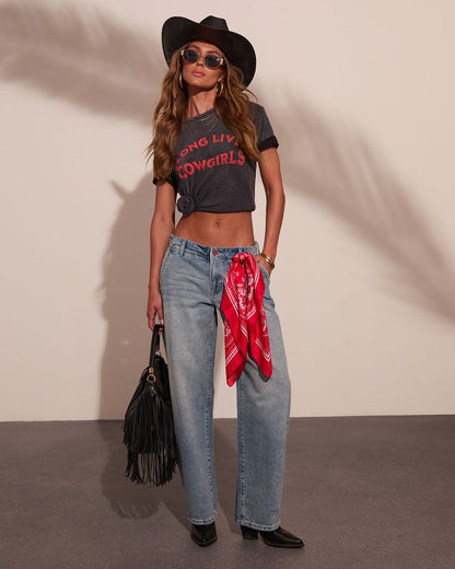 Emrie Rigid Mid Rise Barrel Leg Jeans