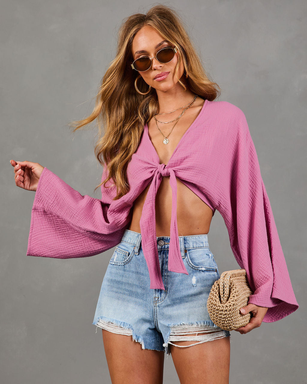 Festival Fever Cotton Front Tie Top