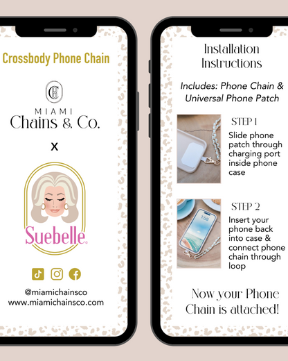 Black Tie Palms Crossbody Phone Chain