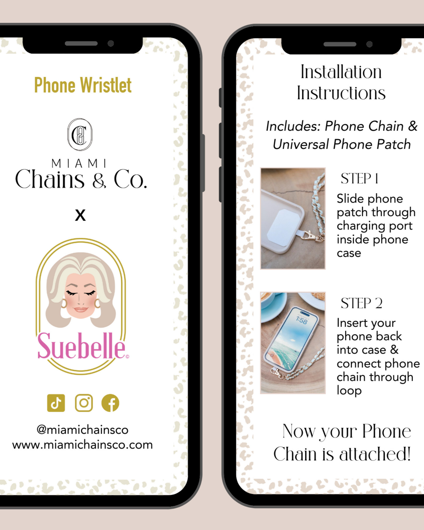 Black Tie Palms Phone Wristlet