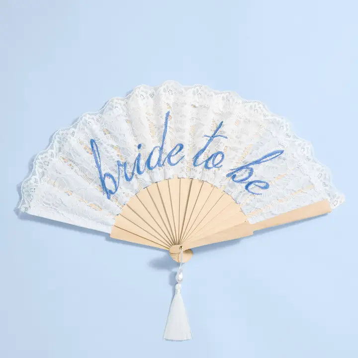 White Lace Bride To Be Folding Fan