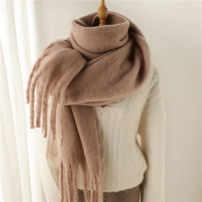 Solid Tassel Scarf