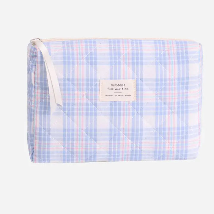 Simple Plaid Makeup Bag (Midi)