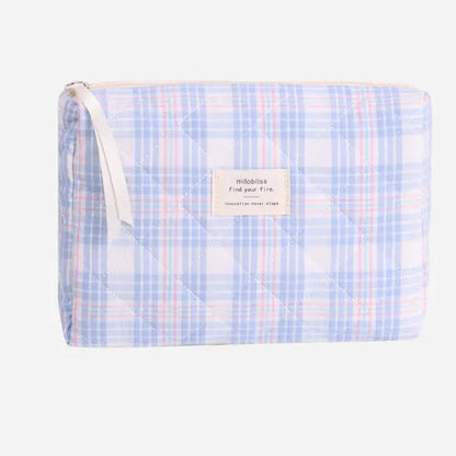 Simple Plaid Makeup Bag (Midi)