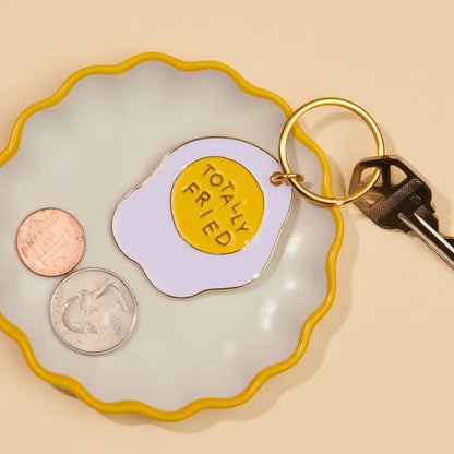 Totally Fried Egg Keychain