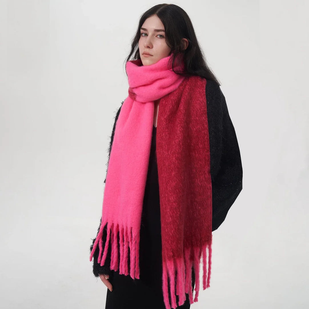 Two-Tone Knit Scarf