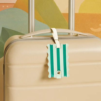 Sicily Stripes Teal Luggage Tag