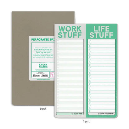 Work Stuff/Life Stuff Perforated Pad