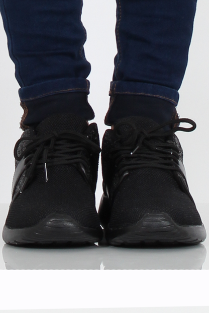 All Black Glitter Trainer - Rio