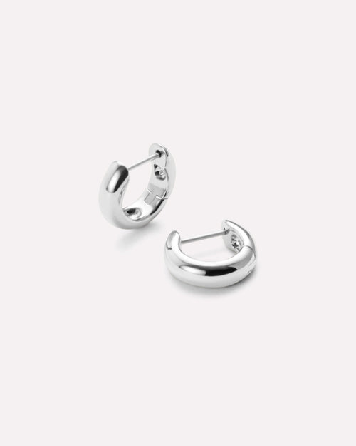 Bold Huggie Hoops - Giulia Silver