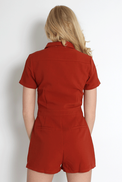 Anita Rust Zip Front Playsuit