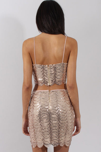 Apricot Sequin Skirt - Milda
