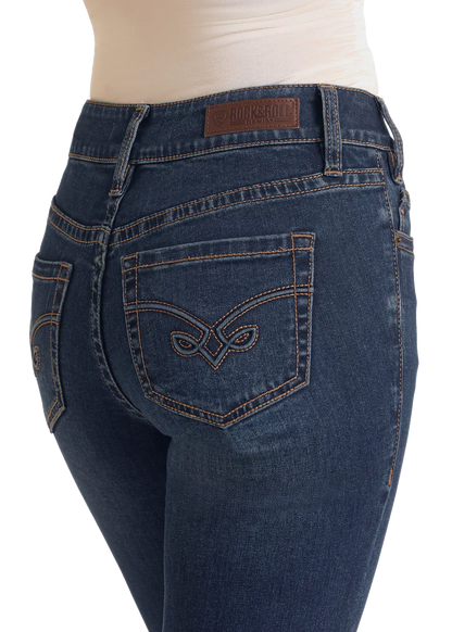 Rock & Roll Arrow Embroidered High Rise Jean