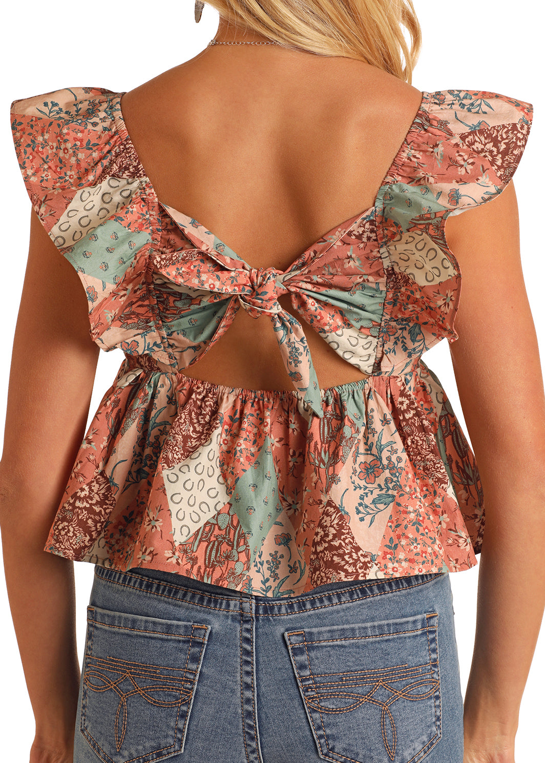Rock & Roll Patchwork Flutter Tank