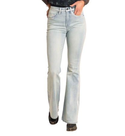 Rock & Roll Metallic Coating Detail Flare Jeans
