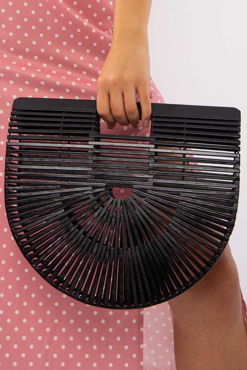 Black Big Bamboo Beach Bag - Otto