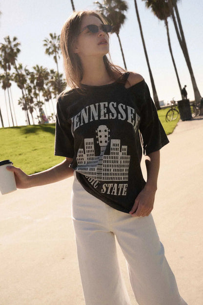Tennessee Slashed Vintage-Wash Graphic Tee
