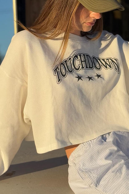 Touchdown Cropped Thermal Graphic Top