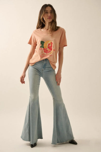 Golden State Grapefruit V-Neck Graphic Tee