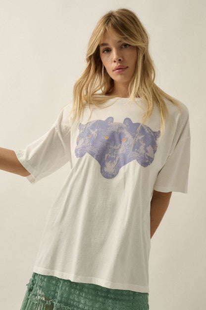 Prowling Panthers Oversize Vintage Graphic Tee