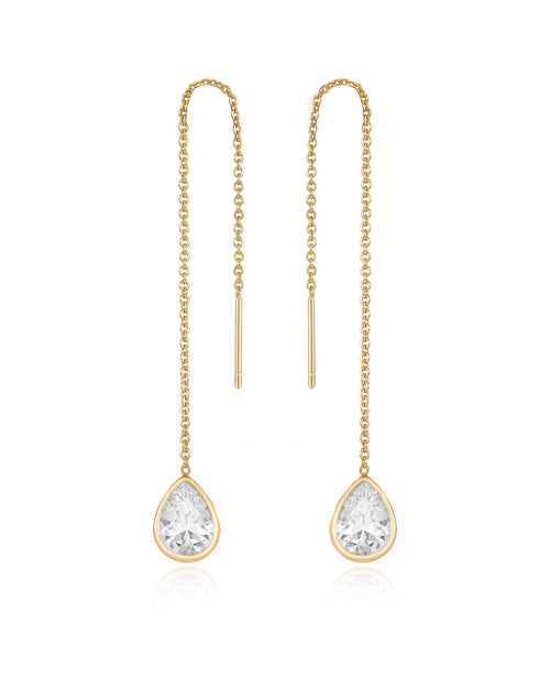 Barely There Chain and Crystal Dangle Earrings