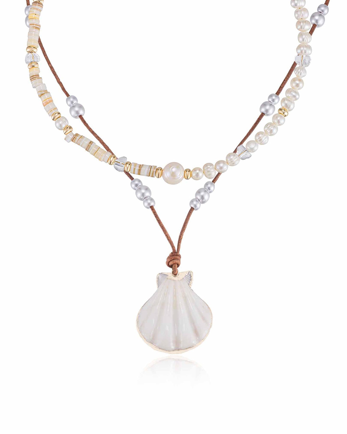 Beach Days Shell Pendant Necklace Set