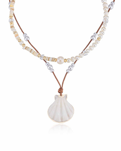 Beach Days Shell Pendant Necklace Set