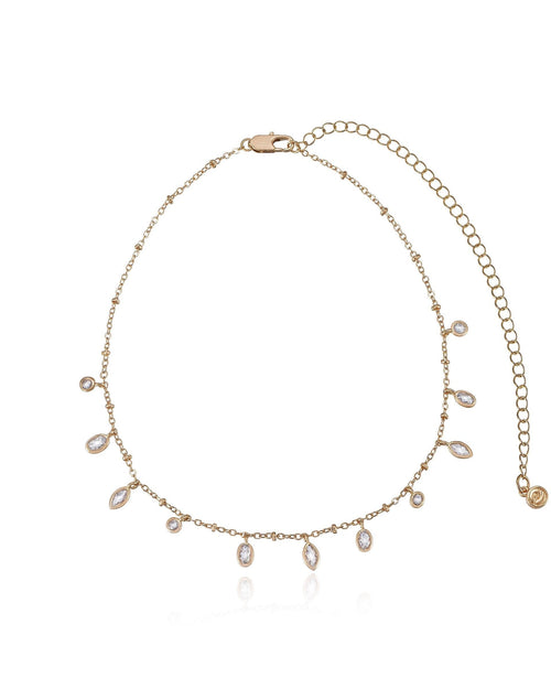 Bezel Crystal Charm Choker