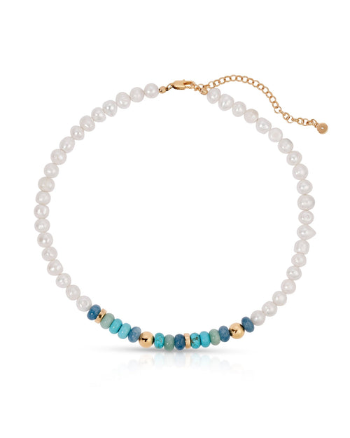 Beach Day Pearl and Gemstone Necklace
