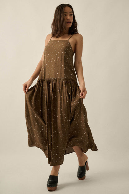 Sweet Spot Polka Dot Drop-Waist Cami Maxi Dress