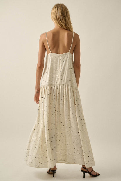 Sweet Spot Polka Dot Drop-Waist Cami Maxi Dress