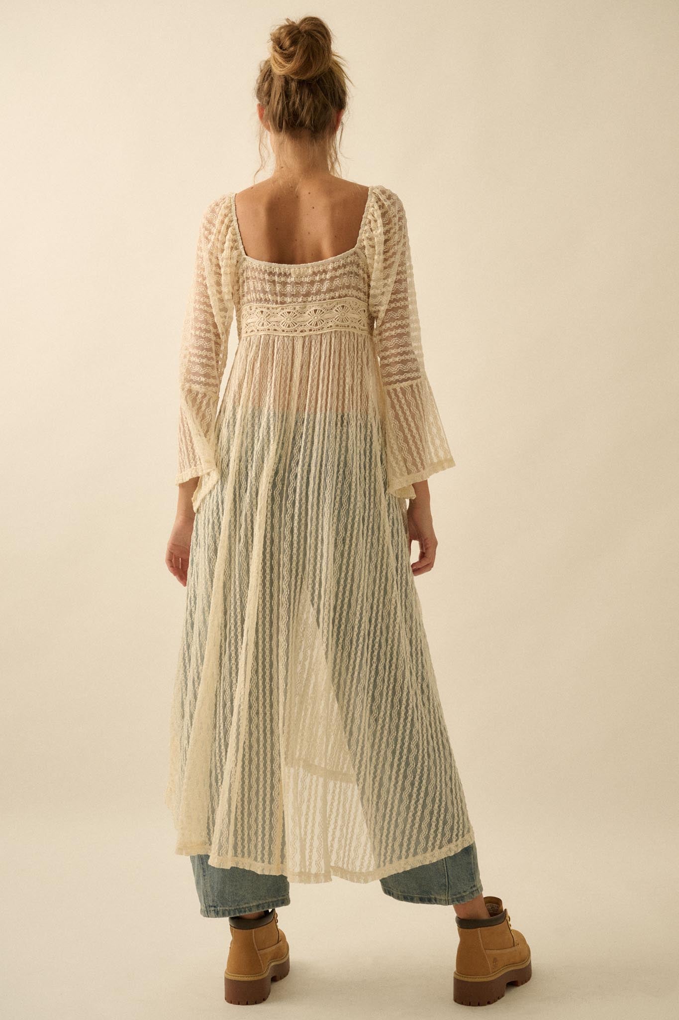 Wishful Dreaming Sheer Lace Layering Midi Dress