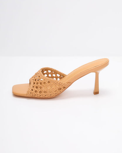 Carrie Ann Woven Open Toe Heeled Sandals