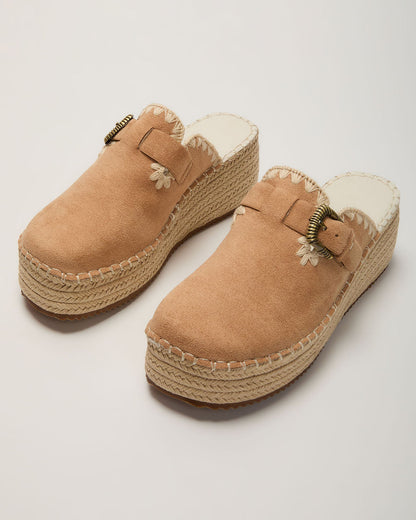 Esme Suede Platform Mule