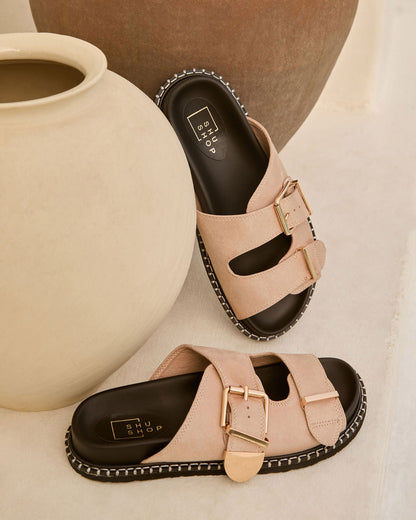 Evania Flat Buckle Sandals