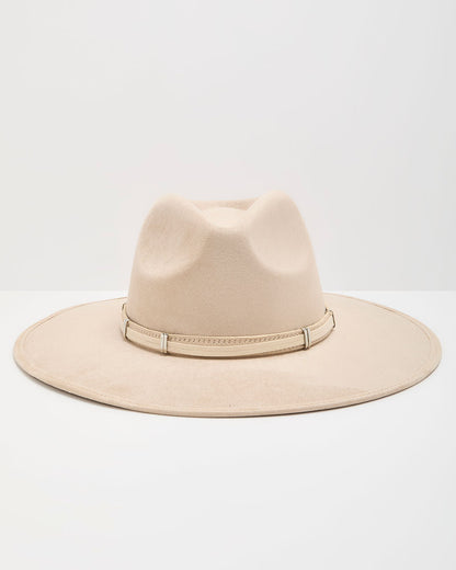 Daybreak Muse Faux Suede Banded Western Hat