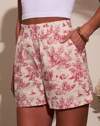 Coastal Classy Relaxed Abstract Shorts