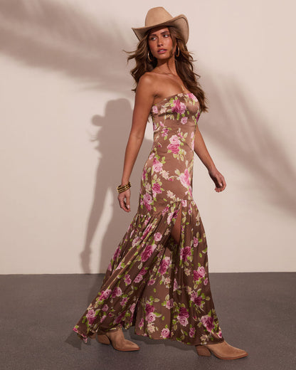 Bandit Bloom Strapless Floral Maxi Dress
